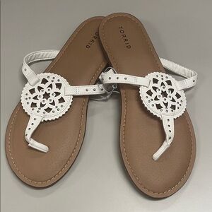 Torrid White and Brown Sandals for Women NWOT Size 9WW
